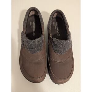 Merrell Shoes Slip-On Women Brown Leather Wool  6